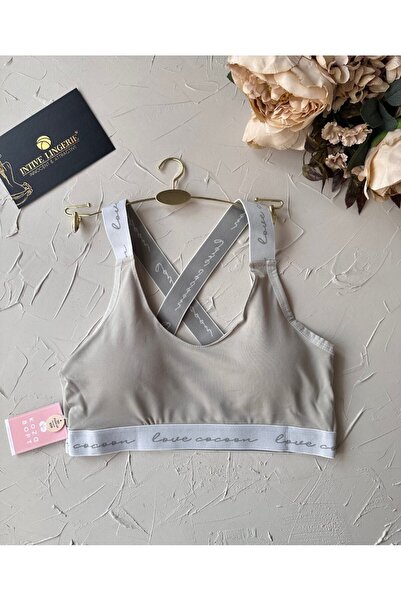 İntive Lingerie Koza -Love Cocoon- Sportski grudnjak sa napisom Push-up Elast...
