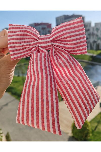 İLKYAZ Automatic Bow Striped Tailed Accessory Buckle