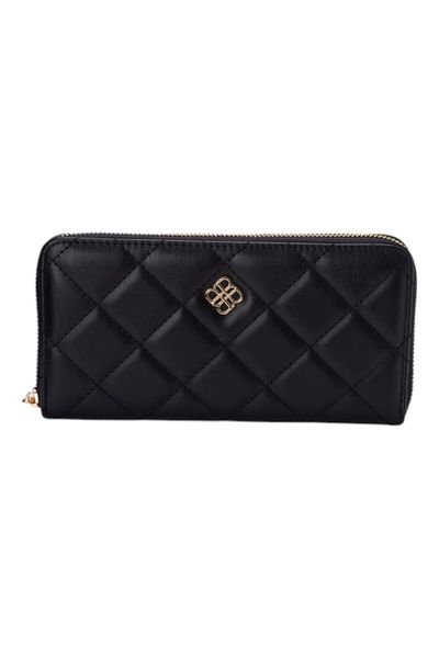 BATA Quilted Zipper Wallet Black