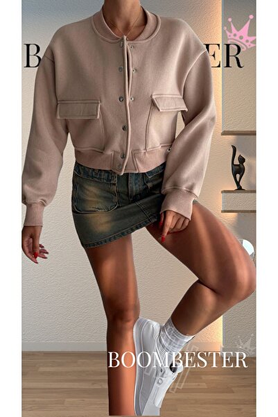 BoomBester Γυναικείο μπουφάν Bomber 3 νημάτων - Raised and Elastic Waist