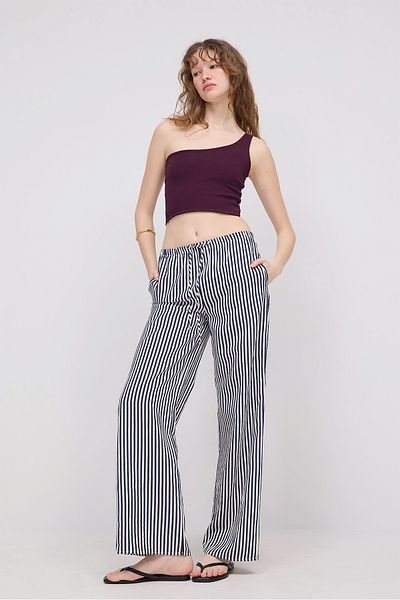 Addax Single Shoulder Crop Tank Top A13618-P13