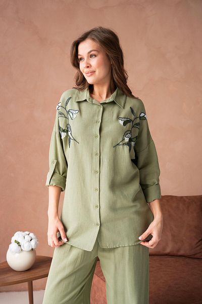 BURRASCA Bead Embroidered Linen Suit