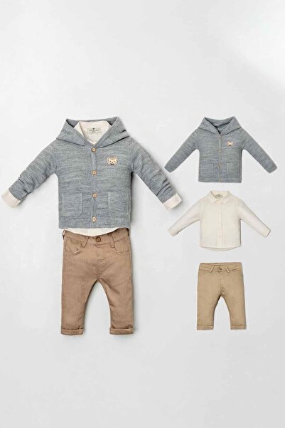 Minigimin Cicileri Organic Knitwear 3 Pack Gray Colored Mini Ciceleri for Men