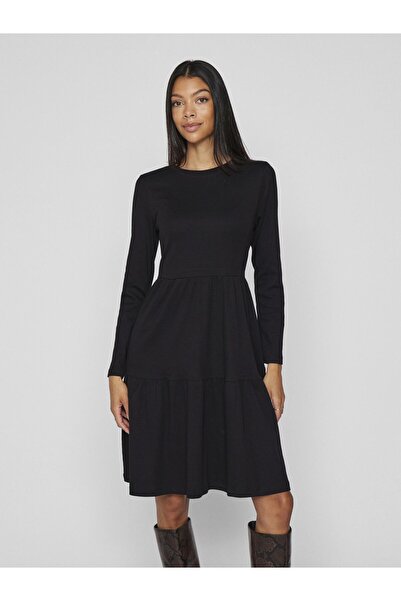 VILA Kleid in Knielänge Langarm