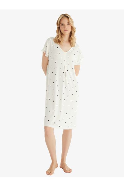 Blackspade Women's Nightgown 51859 - Polka Dot Printed