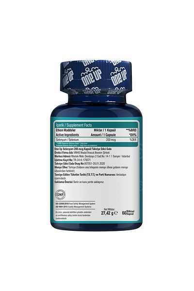 One Up Selenium 200 Mcg 60 Capsules