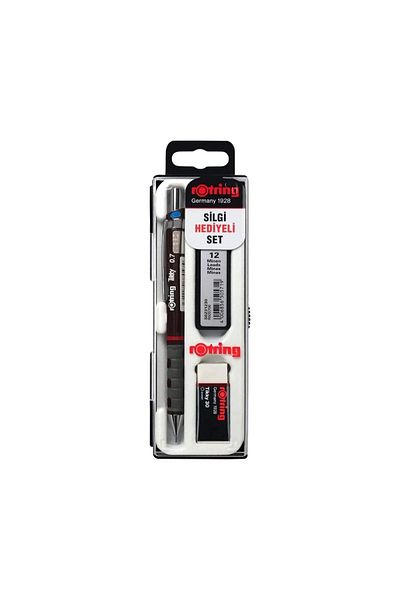 Rotring Tikky Versatil Pen Set - 0.7 mm Nib, Burgundy, Eraser and 12 Nibs Gift