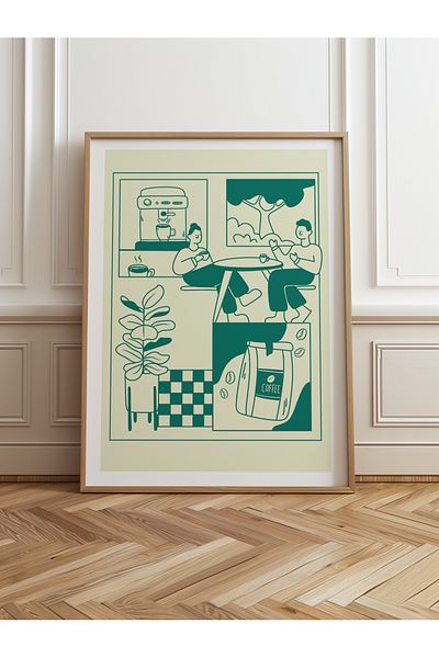 HOMEPACK Единична картина в дървена рамка, единичен плакат, картина TK/869