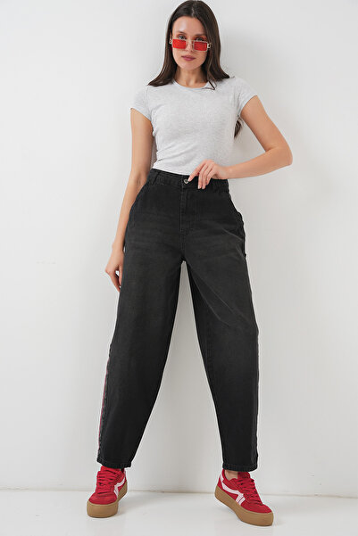 Bigdart Kadın Baggy Kot Pantolon 6700 - Siyah