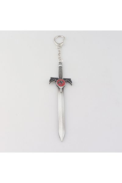 Choice سلسلة مفاتيح Thundercats ثلاثية الأبعاد على شكل رأس نمر ودرع وسيف معدني للرجال وسلاسل مفاتيح السيارة