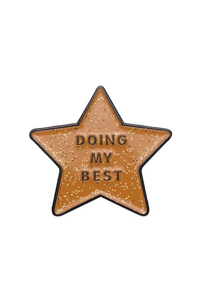 Choice XZ8984 دبوس مينا نجمة "أفعل أفضل ما لدي" مخصص باللون الذهبي شارة معدني...