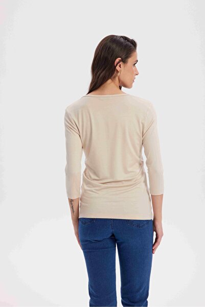 Masha Kate Ελαφριά μπλούζα με λαιμόκοψη V με πλήρη λειτουργία