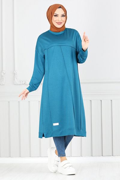 ModaMerve Petrol Ropa-2684AYD969-M Tunica Hijab Detaliata