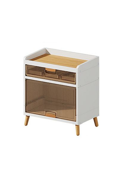 sharpdo Multifunctional Folding Storage Cabinet with Large Capacity Wooden Cover Drawers 58*35*93.5CM