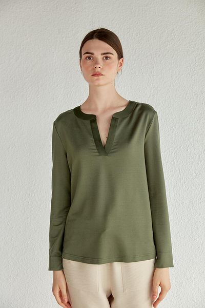 Masha Kate Μπλούζα Satin Luxe με γιακά