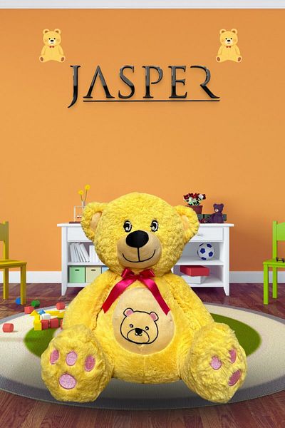 JASPER -03047 Yellow Heart Belly Sweet Teddy Bear-45Cm