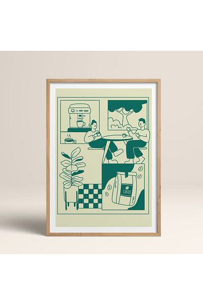 HOMEPACK Единична картина в дървена рамка, единичен плакат, картина TK/869