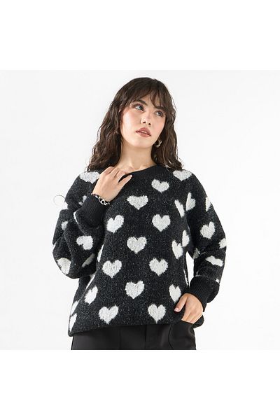 2Xtremz Textured Sweater With Round Neck And Long Sleeves