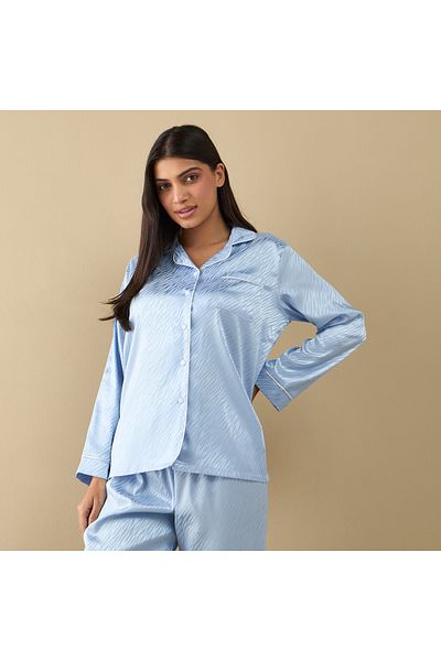 FAV All-over Animal Print Long Sleeve Shirt And Elastciated Pyjama Set