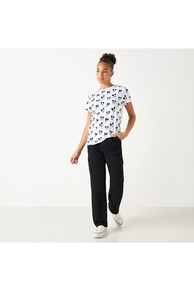 SP Characters Mickey Mouse Print Crew Neck T-shirt With Short Sleeves
