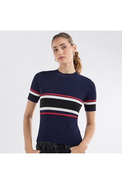 FAV Colourblock Crew Neck T-shirt With Short Sleeves