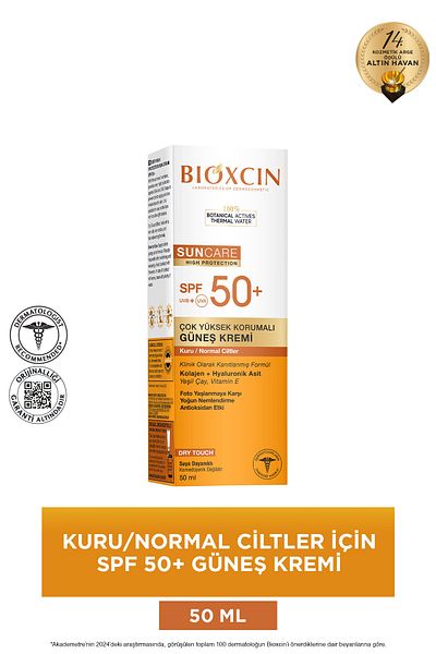 Bioxcin Sun Care SPF 50 Krém na opalování s velmi vysokou ochranou 50 ml pro suchou a normální pleť - kolagen kyselina hyaluronová