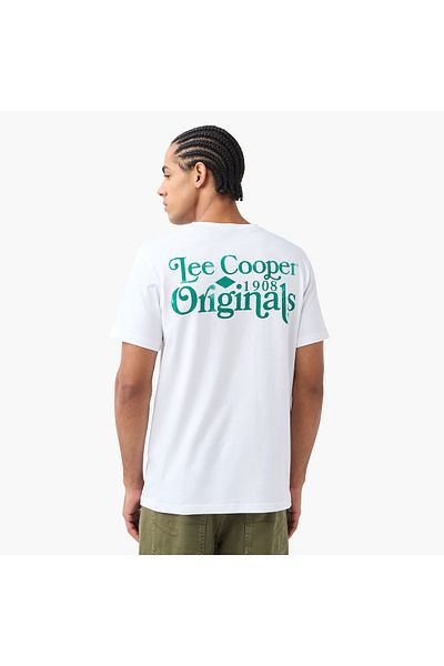 Lee Cooper تي شيرت بطبعة جرافيكية ورقبة دائرية وأكمام قصيرة