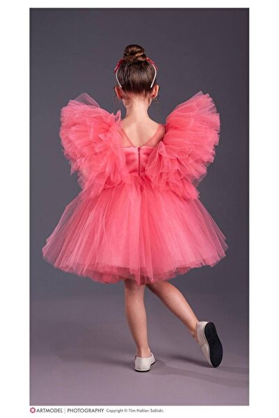 RAPAPA Girl's Tutu Skirt Puffy Sleeves Komotini Crown Evening Dress 1662Nç