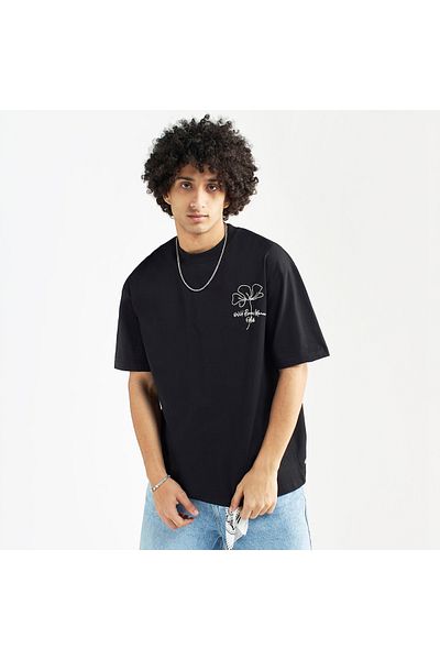 FAV Embroidered Crew Neck T-shirt With Short Sleeves