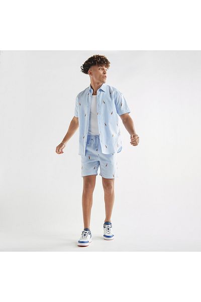 FAV All-over Print Shirt With Collar And Short Sleeves