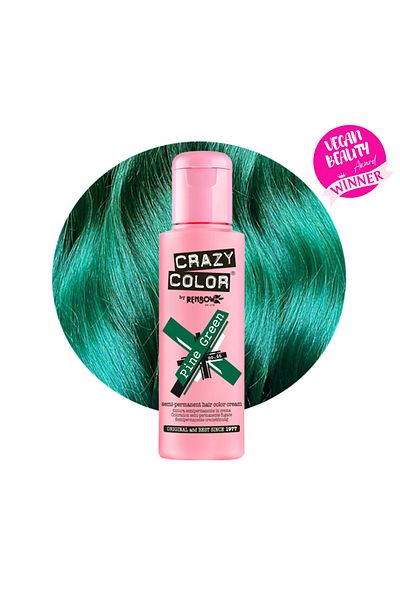 Crazy Color Hair Dye - Vegan and Cruelty-Free Temporary Dye for All Hair Types, #46, Pine Green