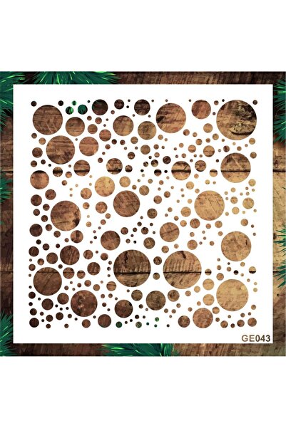 STENCİLTASARIM Stencil Tasarım Ge043 Baloncuk Duvar Ahşap Cam Boyama Deseni
