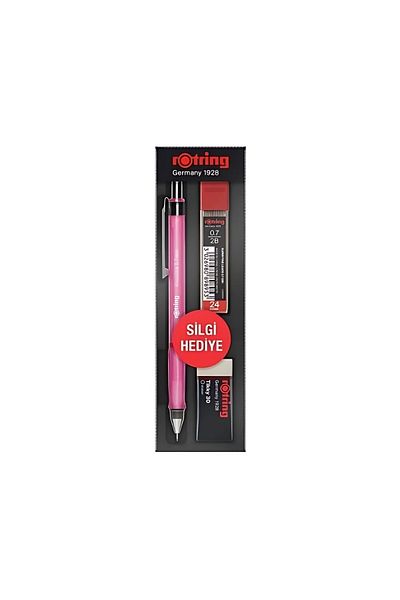 Rotring |   Visuclick Versatil Pencil School Set with 0.7mm Nib, Pink, Eraser and 12 Nibs Gift