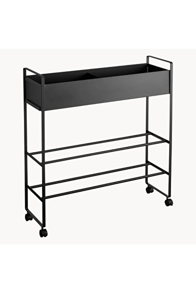 Doffo Tekerli Çok Amaçlı Ayakkabılık Metal Raf Arabası