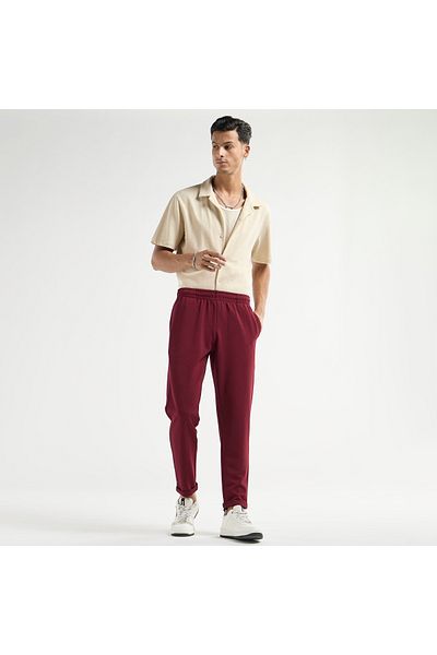 FAV Textured Regular Fit Pants With Flexi Waist And Pockets