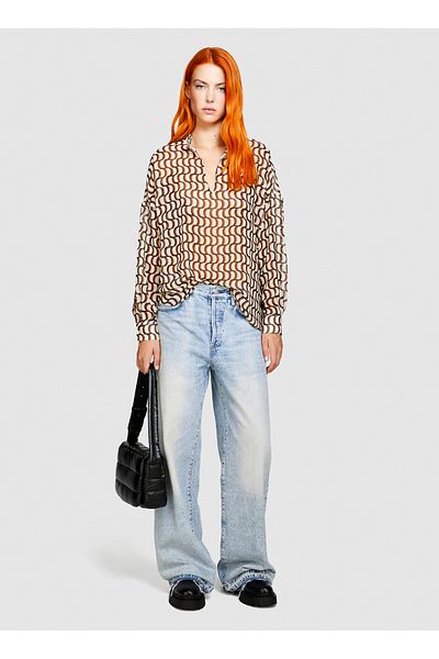 Sisley Cămașă normală cu guler bleumarin Cămașă pentru femei 5MRBLQ05V