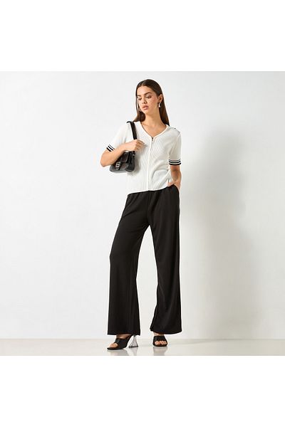 2Xtremz Textured Pants With Elasticated Waistband And Pockets