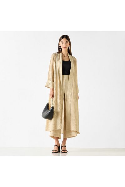 Iconic Ribbed Kimono Shrug With Long Sleeves