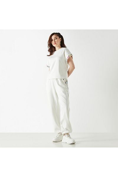 2Xtremz Floral Embellished Joggers With Elasticised Waistband And Pockets