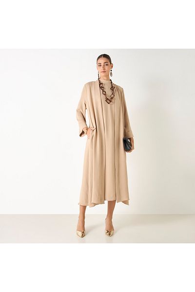 Iconic A-line Sleeveless Dress With Longline Shrug