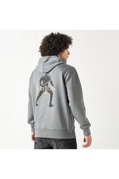 SP Characters Attack On Titan Print Hoodie With Long Sleeves And Kangaroo Pocket