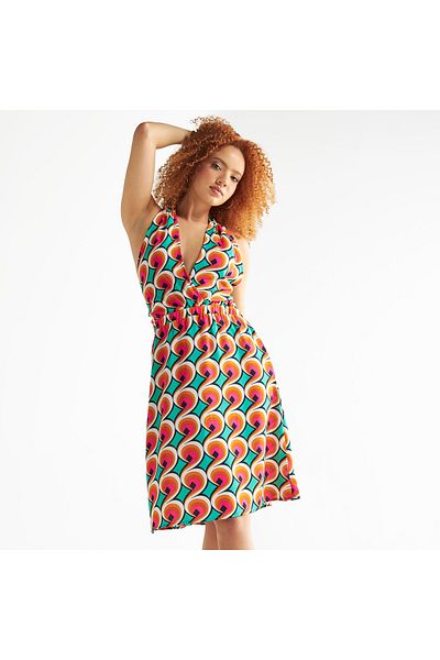 FAV All-over Print Halter Neck Dress With Shirred Detail