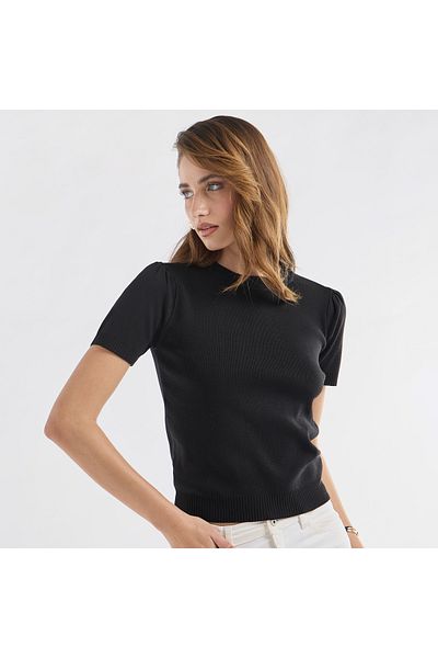 FAV Solid Crew Neck T-shirt With Short Sleeves
