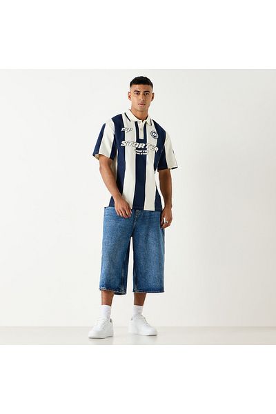 Starter Striped Polo T-shirt With Short Sleeves