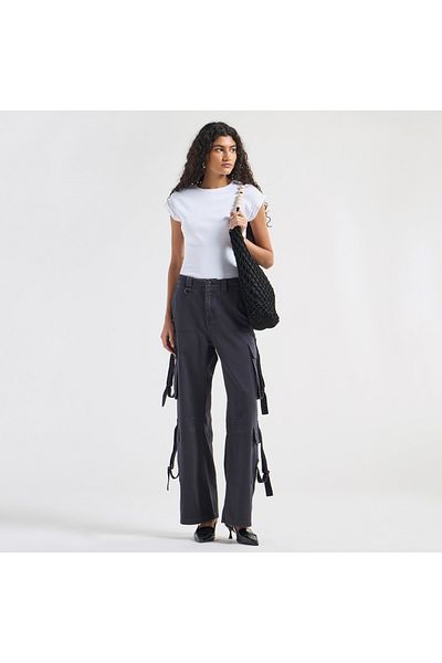 FAV Ribbed Crew Neck Bodysuit With Extended Sleeves