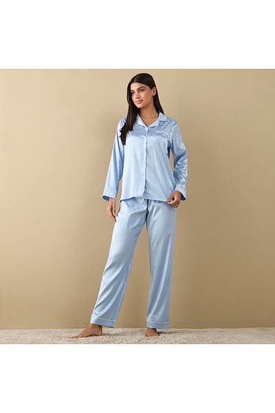 FAV All-over Animal Print Long Sleeve Shirt And Elastciated Pyjama Set