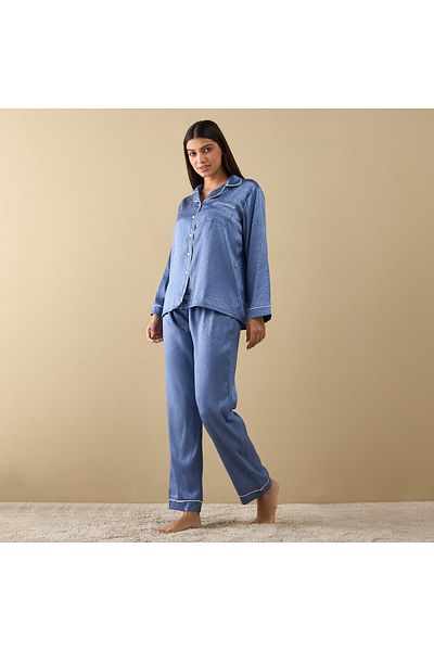 FAV All-over Animal Print Long Sleeve Shirt And Elastciated Pyjama Set