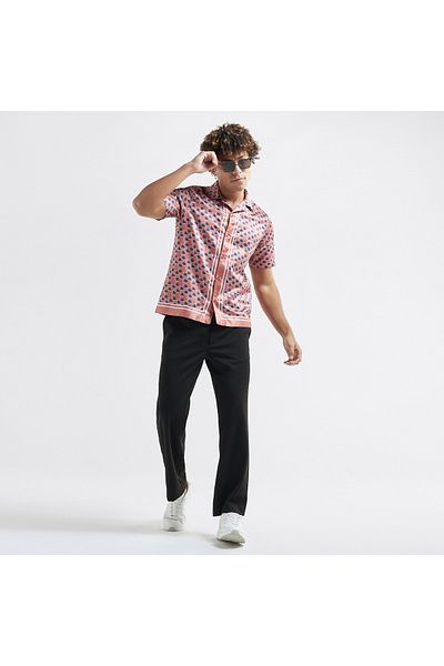 FAV Border Print Satin Shirt