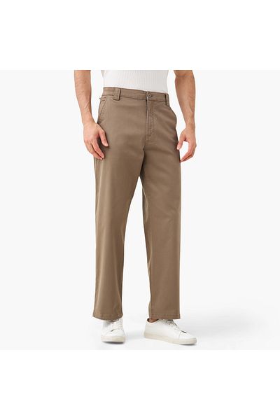 Iconic Straight Fit Trousers With Button Closure