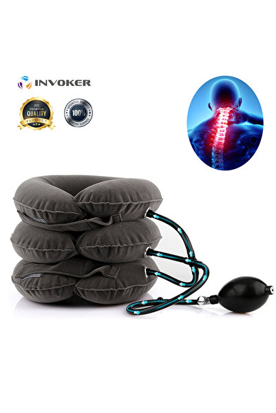 INVOKER 3 Katlı Boyun Fıtığı Oturma Bozukluğu Ortopedik Şişme Boyunluk Yastık 1. Kalite